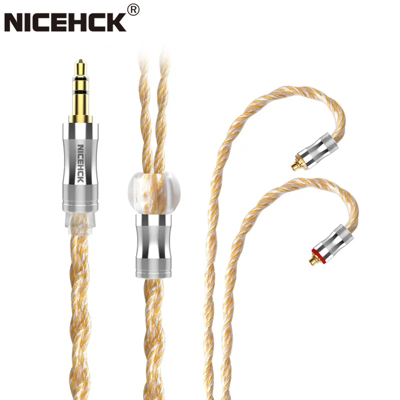 NiceHCK GoldenFall 4 Core Litz Silver Plated Furukawa Copper Cable 3.5/2.5/4.4mm MMCX/0.78mm 2Pin For TANCHJIM KXXS Kanas MK3