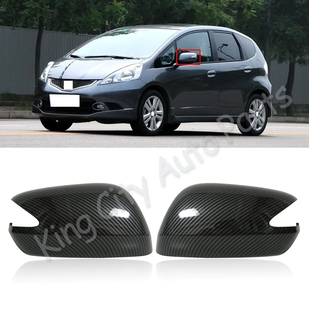 CAPQX для HONDA FIT 2008-2013 Натуральная углеродная волоконная Автомобильная накладка на зеркало заднего вида, декоративная раковина