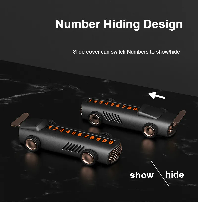 Металлическая Автомобильная Временная парковочная карта HiddenTelephone держатель номера Авто Парк мобильный телефон номерной знак Автомобильные номера магнитные наклейки