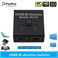 PzzPss 4K HDMI Schalter 2 Ports Bi-directional 1x2 / 2x1 HDMI Switcher Splitter unterstützt Ultra HD 4K 1080P HDR HDCP für PS4 PC