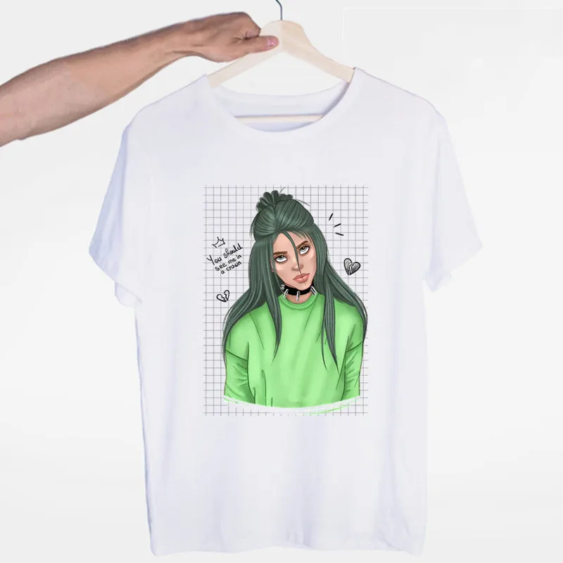 Billie Eilish уличная Футболка мужская s футболка Мягкая футболка Homme модная певица Harajuku рубашка Мужская/Женская - Цвет: A05-4