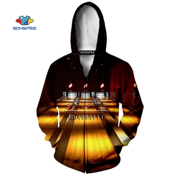 

SONSPEE Funny Bowling 3D Print Men's Sweatshirt Zipper Hoody Hoodies Women Casual Harajuku Hip Hop Jacket Coat Tracksuit Clothes