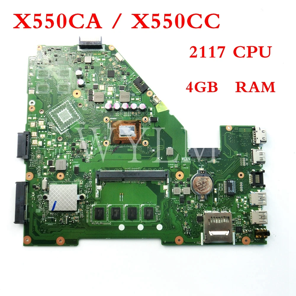  X550CA motherboard 4GB RAM 2117CPU mainboard REV2.1 For ASUS X550C X550CC A550C X550CL R510C Y581C 