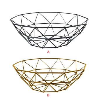 

IFruit Basket Container Bowl ron Mesh Woven Fruit Basket Kitchen Countertop Fruit Bowl Vegetable Decorative Holder