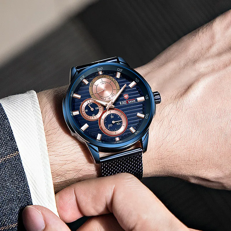 KADEMAN модные мужские часы роскошные маленькие циферблаты полностью стальные спортивные часы Топ бренд водонепроницаемые повседневные деловые мужские наручные часы Relogio