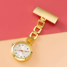 

Nurse Watch Breast Medical Care Diamond Green Plate Luminous Lettering Pin Exam Doctor Pocket Watch Hospital Gift 5pcs