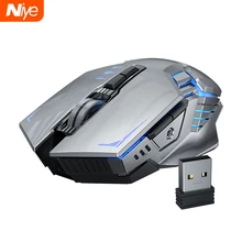 Souris de jeu sans fil ergonomique 7 boutons 1600DPI Rechargeable ordinateur Gamer souris muette silencieuse avec rétro-éclairage pour ordinateur portable