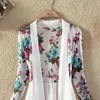 Women Long Chiffon Floral Sunscreen Ladies Cardigan Blouses Summer Beach Ladies Shirt Tops 2020 2