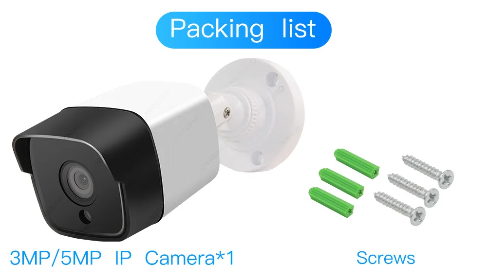 3MP/5MP IP камера H.265/H.264 наблюдения инфракрасная камера CCTV безопасности bullet-камера для наружного наблюдения