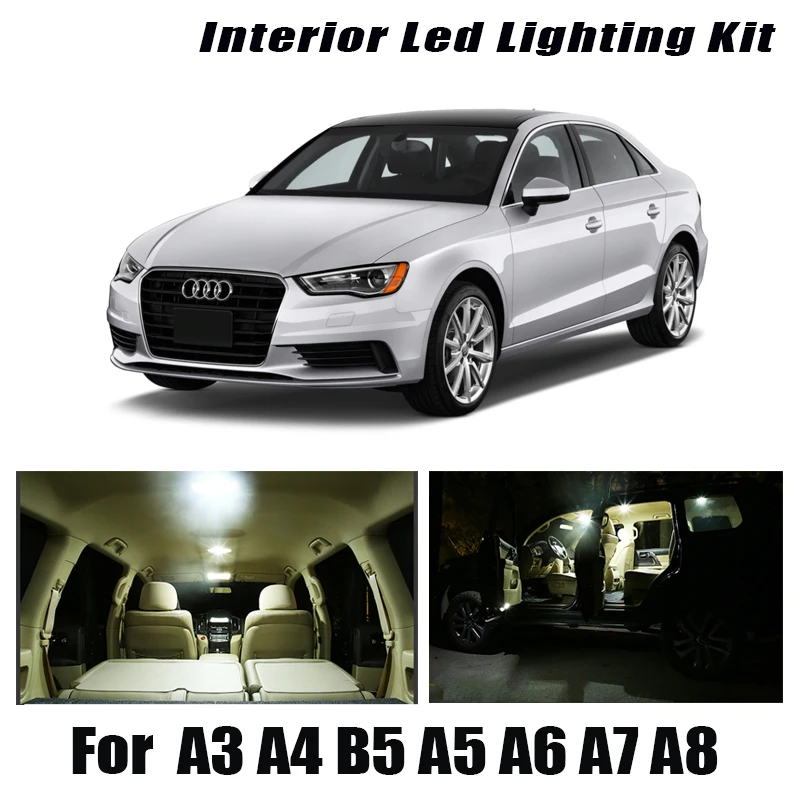 Для Audi A3 8L 8V 8P A4 B5 B6 B7 B8 A5 A6 C5 C6 C7 A7 A8 D2 D3 Canbus Автомобильный светодиодный Интерьер