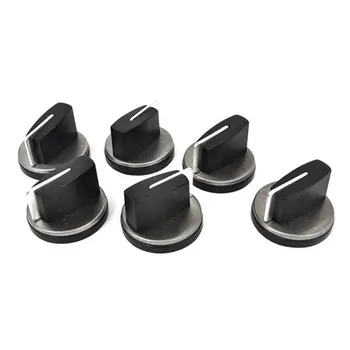 

6 pieces rotary switch rotary knobs stove control switch spare button black