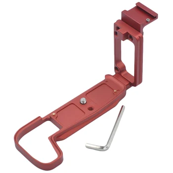 

For Canon EOS RP Vertical Quick Release L Plate Bracket with Hot Shoe Holder Hand Grip Base Handle Red