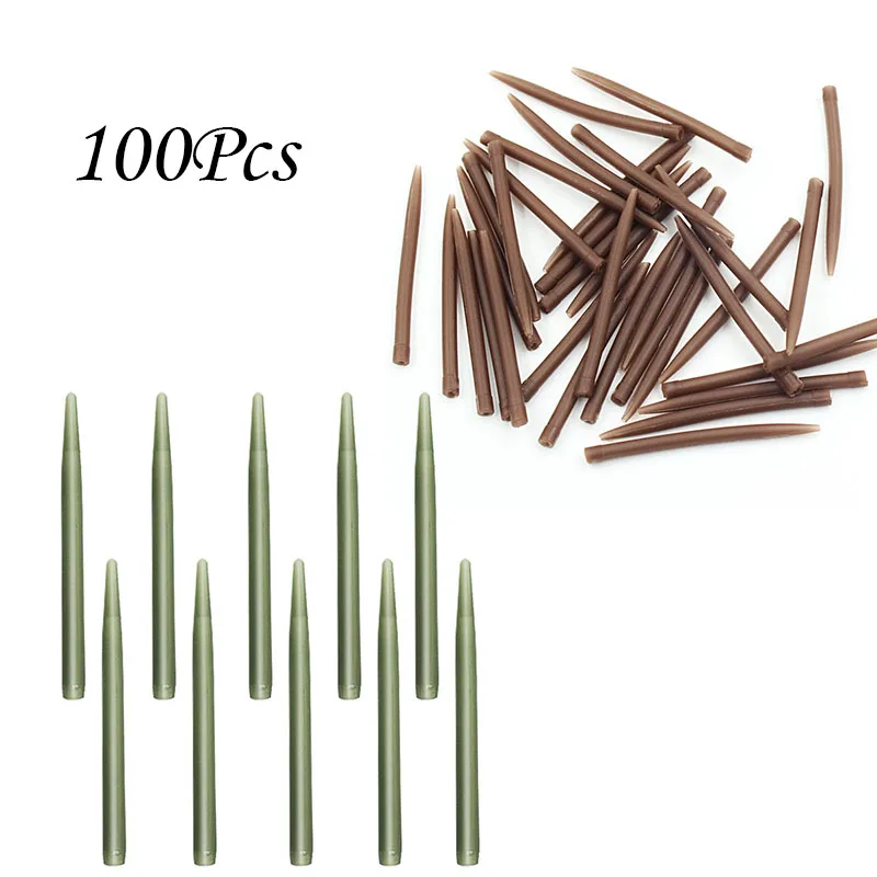 

100pc Fishing Hook Sleeve Rubber Tip Tube Positioner Terminal Fishing Anti Tangle Sleeve Swivel Connect Carp Fishing Accessories
