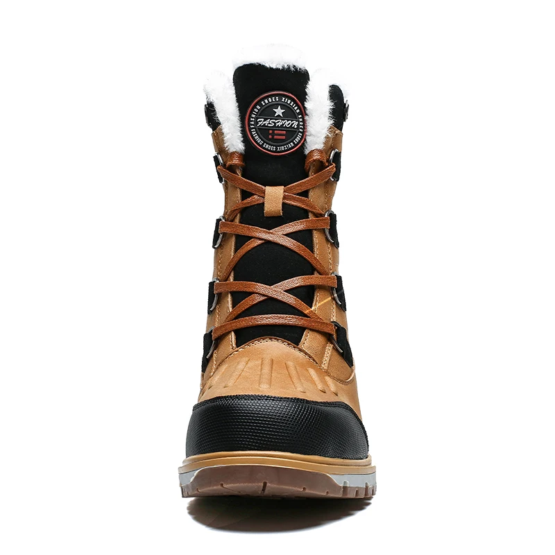 Winter With Fur Snow Boots For Men Sneakers Male Adult Walking Shoes Outdoor Sport Waterproof Ankle Keep Warm Boots Footwear