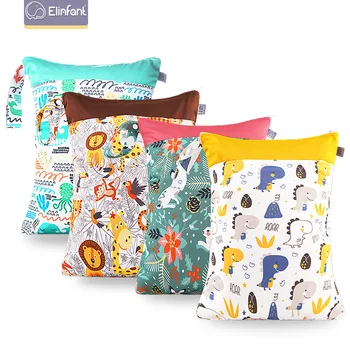 

Hot Sale 2PC Reusable Waterproof Fashion Prints Wet Dry Diaper Bag Double Pocket Cloth Handle Wetbags 30*40CM Wholesale