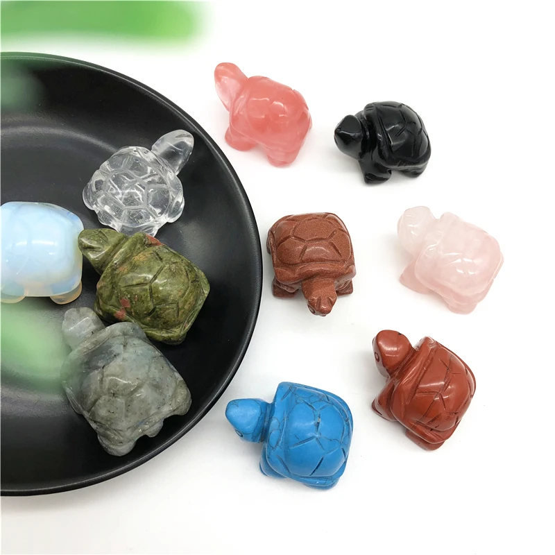 Natural Crystal Turtle High Quality Hand Carved Polished Crystal Animal Healing Stones Decor Gifts Natural Stones and Minerals