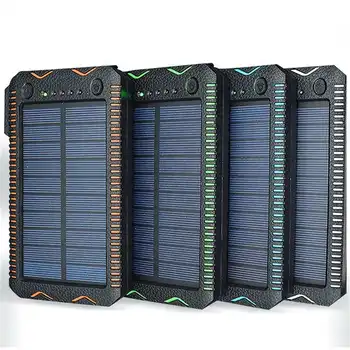 

DIY 10000mAh LED Flashlight Portable Solar Fast Charging Powered Bank Case Torch Emergency Lamp Lantern Spotlights