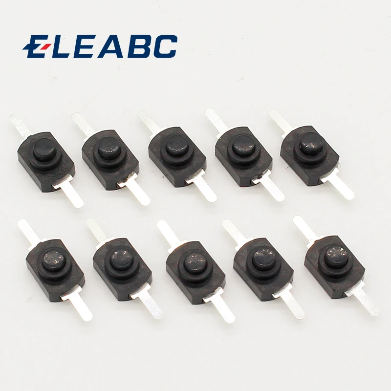 10pcs DC 30V 1A Black On Off Mini Push Button Switch for Electric Torch light fan switch