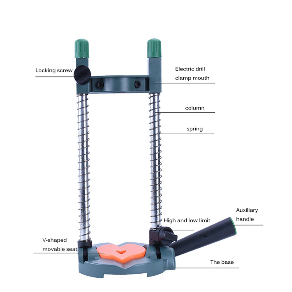 AMYAMY прецизионное сверло направляющей трубы держатель сверла стенд руководство по сверлению с регулируемым углом и съемной ручкой DIY инструмент стабильный