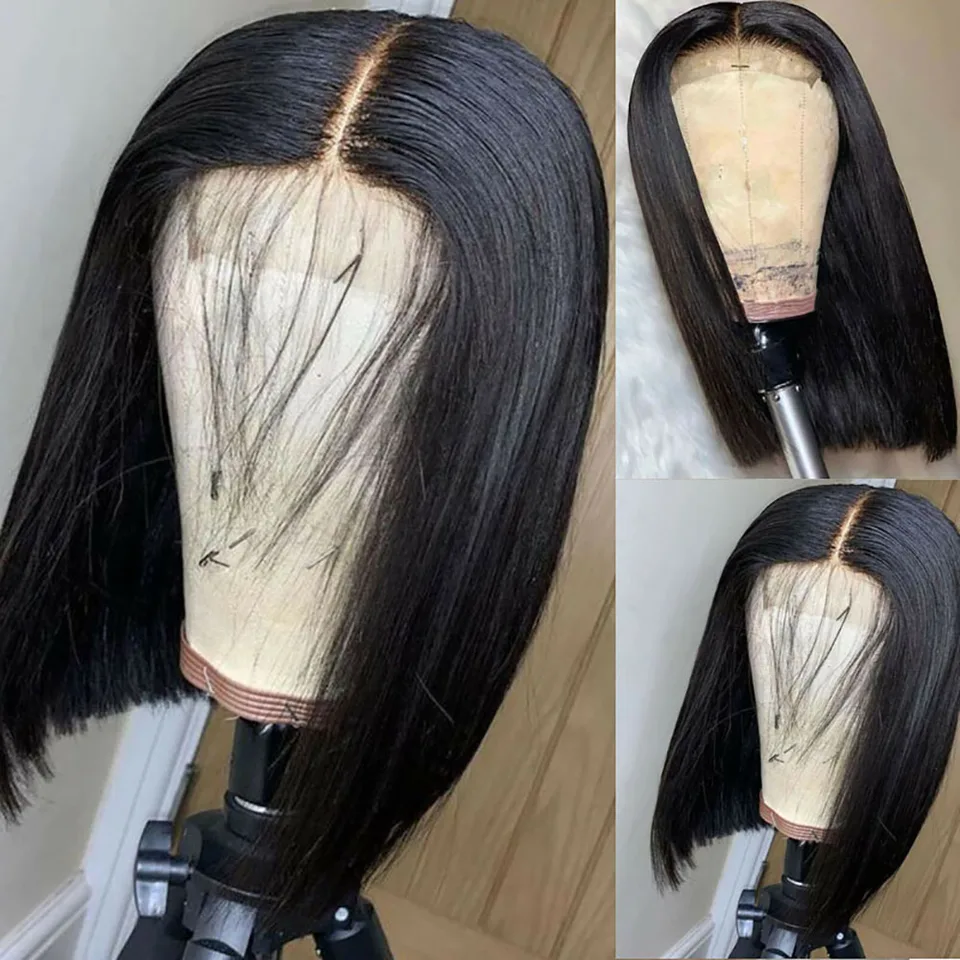 Peluca Frontal De Bob Corto De 15 Pulgadas Pelo Liso Negro Pelucas De Cabello Humano Artificial De Estilo Moderno Pelucas De Cabello Humano De Longitud Media Aliexpress