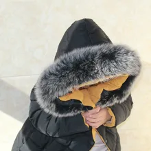 Fox Fur Trim Winter Warm 75cm Length Genuine Fur Clothes Accessory Coat Sweater Collar Scarf Women Children