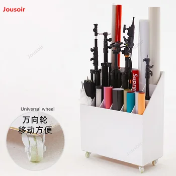 

Photo studio storage box solid wood multi-grid removable background paper background shelf storage cabinet CD50 T07