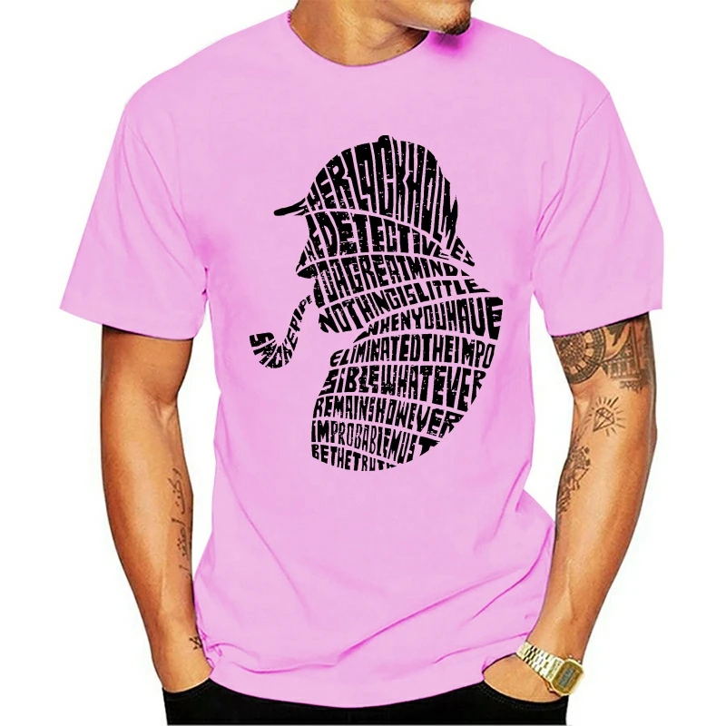 

t shirt Divertente Uomo Maglietta Con Stampa Personaggi Famosi Sherlock Holmes Casual Men Clothing Print Tee Shirts