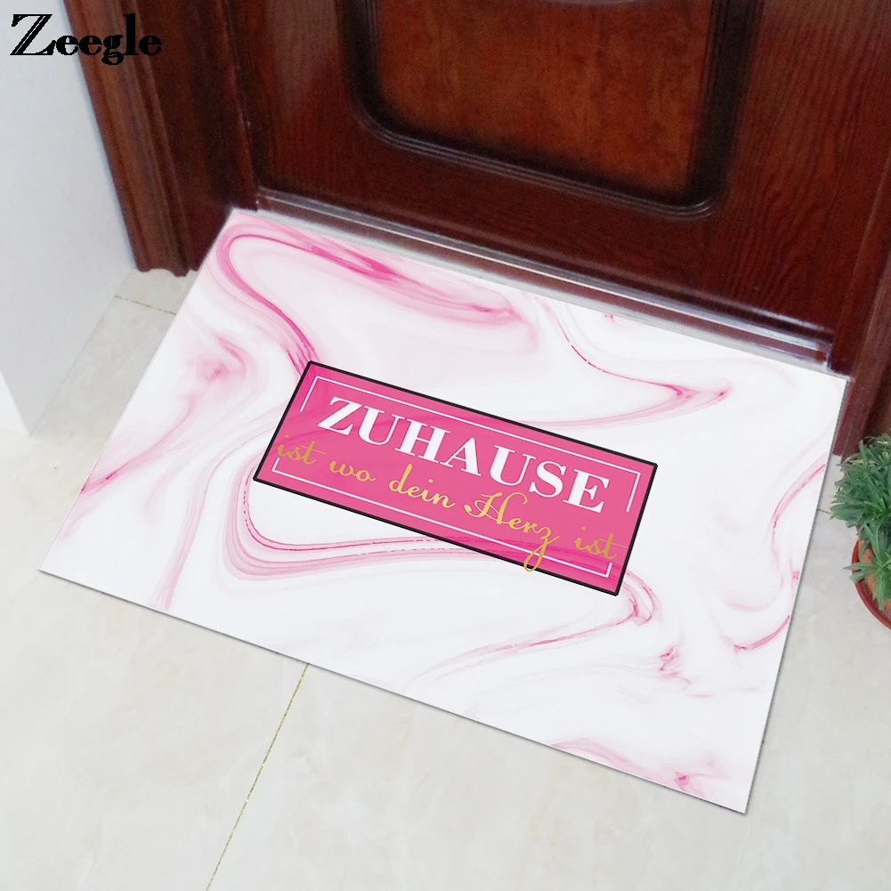 Zeegle Door Mat Europe Bathroom Carpet Absorbent Kitchen Mat Rug Rubber Bathroom Floor Mat Non-Slip Rubber Ground Mat