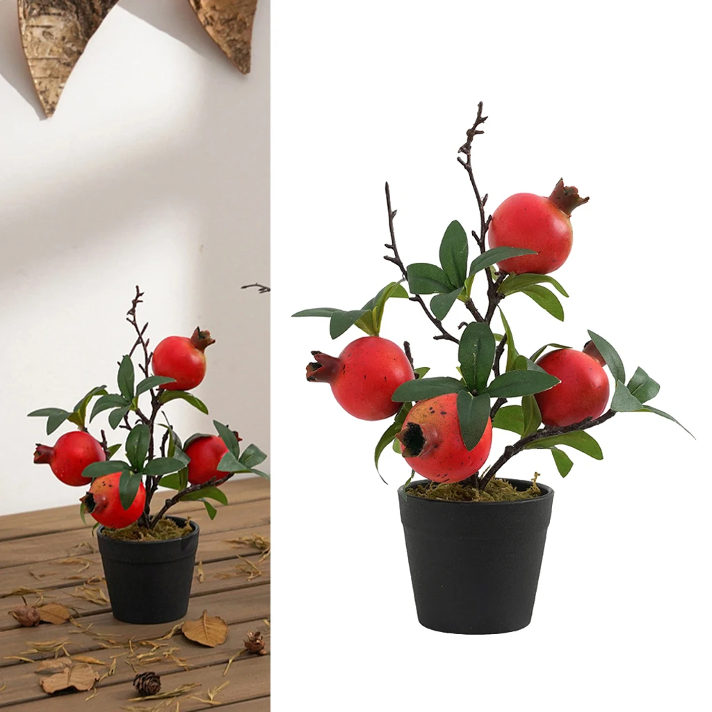 Artificial Fruit Pomegranate Or Lemon Tree Bonsai For Wedding Party Decoration