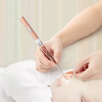

LED Flashlight Ear Wax Pickers Children USB Chargeable Ear Picks Wax Removal Curette Remover Clean Ear Care Tool Kit