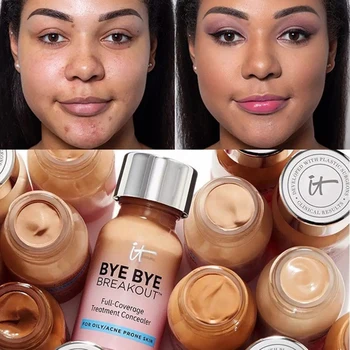 

It Cosmetics BYE BYE UNDER EYE Makeup Base Concealer Cream Eyes Make Up Full Cover Dark Circle Skin Brighten Cream