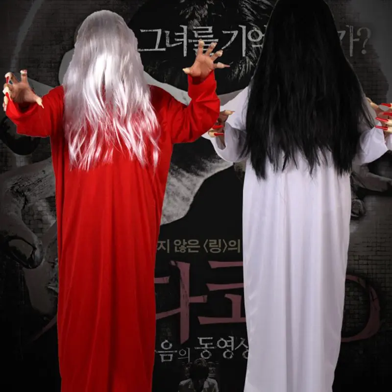 

Halloween Costumes Props Ghost Clothes Scars Fingernails Fake Blood Wigs Hairnet Horrible Scary Party Cosplay Men Women