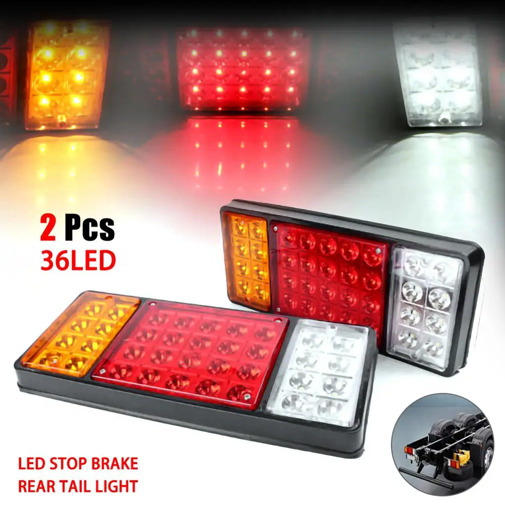 

2pcs 12V 19 LED Car Truck Trailer Tail Stop Light Reverse Turn Indicator Caravan Tail Lamp Truck Signal Turning Lamp