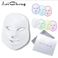 Licheng 7 цветов светильник светодиодный маска для лица Омоложение кожи уход за лицом Лечение Красота анти акне терапия отбеливающий инструмент