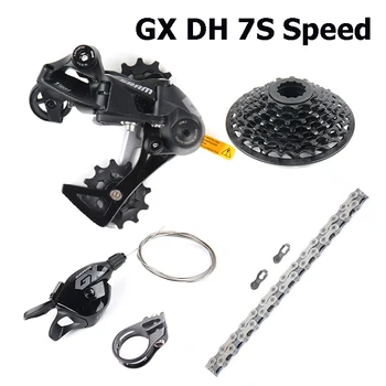 

SRAM GX DH Groupset 7 Speed MTB Groupset Kit Trigger Shifter Rear Derailleur Cassette Chain 11-25T