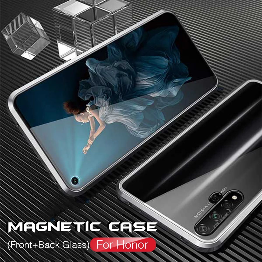 

360° Full Protective Cases Honor20 Case Magnetic Metal Frame Double-sided Glass Cover For Huawei Honer Honor 20 Pro 20Pro Case