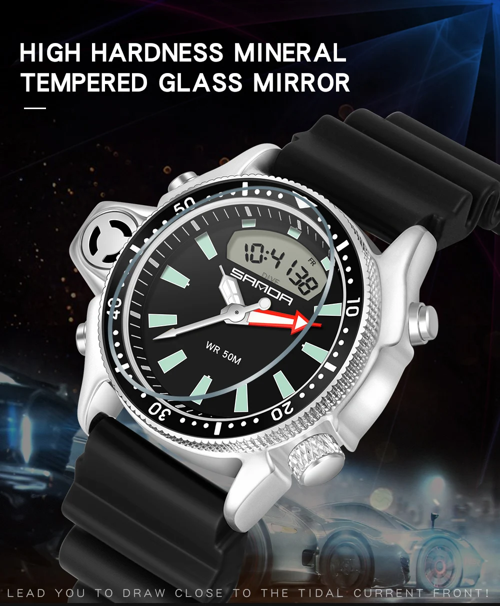 SANDA Sport Men Watches New Fashion Casual Military Quartz Watches 50M Waterproof  Shock Male Auto Wrist Watch Relogio Masculino