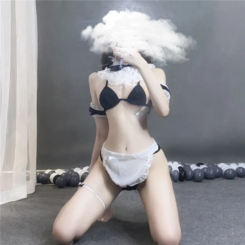 

Sexy Lingerie Sexy Three-point Pajamas Maid Uniform Underwear Passion Cosplay Costume Set