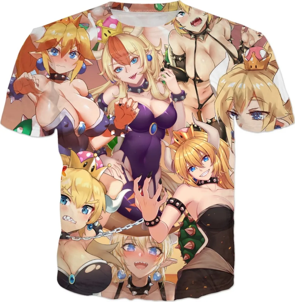 Bowsette Ahegao Manga Girl Collage Shirt v2