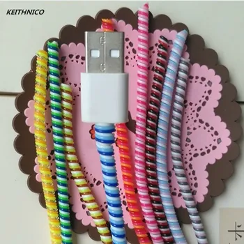 

1PC 1.4M USB Charging Data Line Cable Protector Wire Cord Protection Wrap Cable Winder Organizer for iPhone