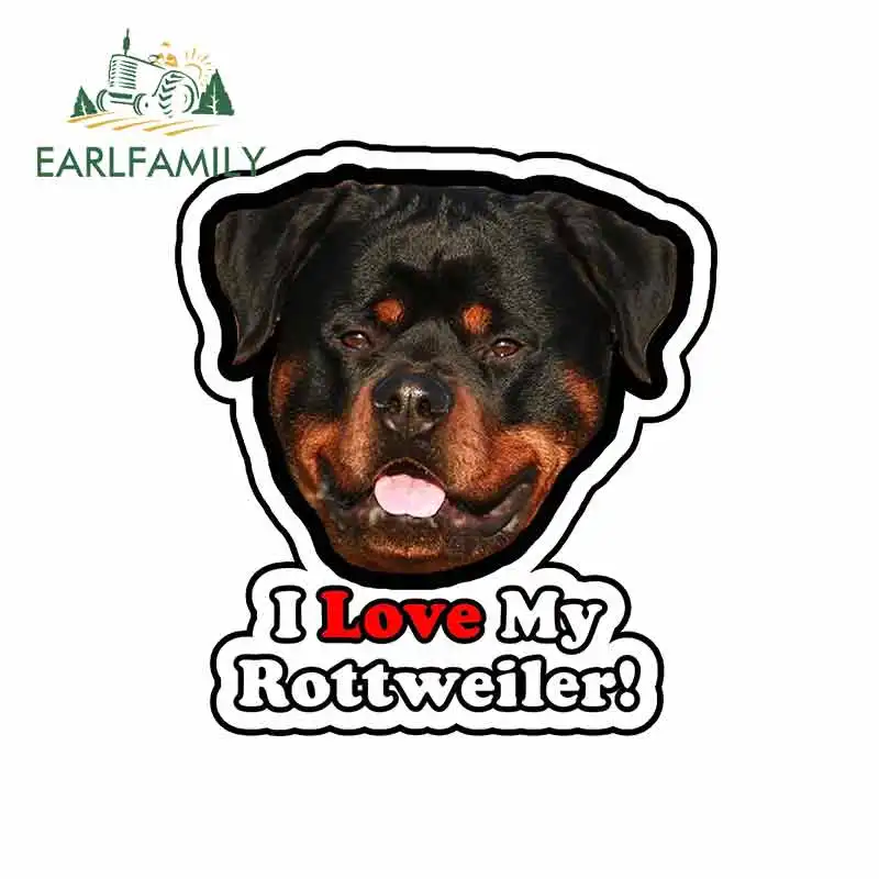 EARLFAMILY 13cm x 11.8cm I Love My Rottweiler Dog Animal Logo Cartoon Car Stickers Vinyl Sunscreen RV VAN Accessories Graphics | Автомобили