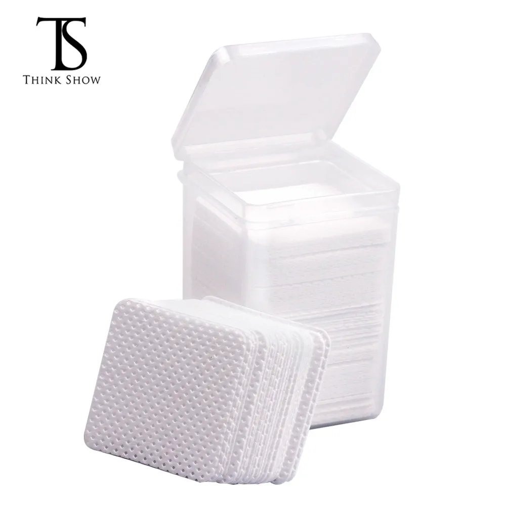 200pcs/bottle Eyelash Glue Cotton Remover Pad Lint-Free Paper Cotton Lashes Grafting Non-woven Glue Cleaning Wipes Makeup Tool