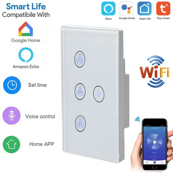 

WiFi Smart Fan Switches and Light Switch for Google Home Alexa Voice Control Tuya eWeLink Smart WiFi Remote Control Interruptor