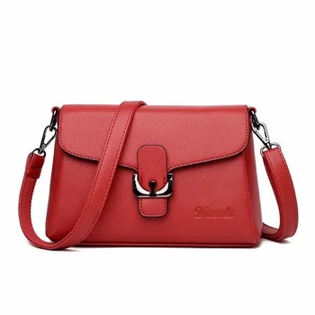 

2019 Women Leather Handbags High Quality Vintage Flap Bags Ladies Sac A Main Crossbody Bags For Women Solid Shoulder Bag New