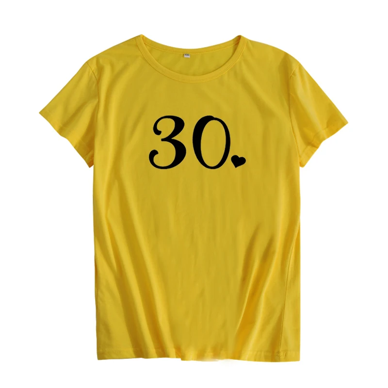 Женская футболка с принтом Thirty белая/черная С Днем Рождения|tshirt cute|birthday tshirthipster