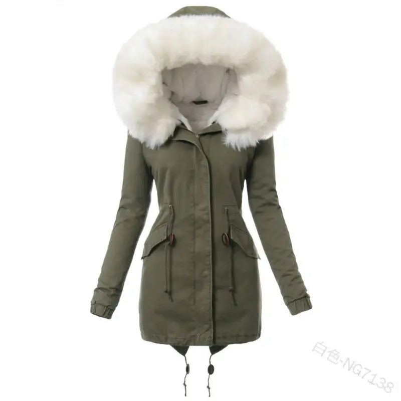 Новинка, женские парки, Женское зимнее пальто, утепленная хлопковая зимняя куртка, женская черная верхняя одежда из искусственного меха, парки для женщин, зимняя