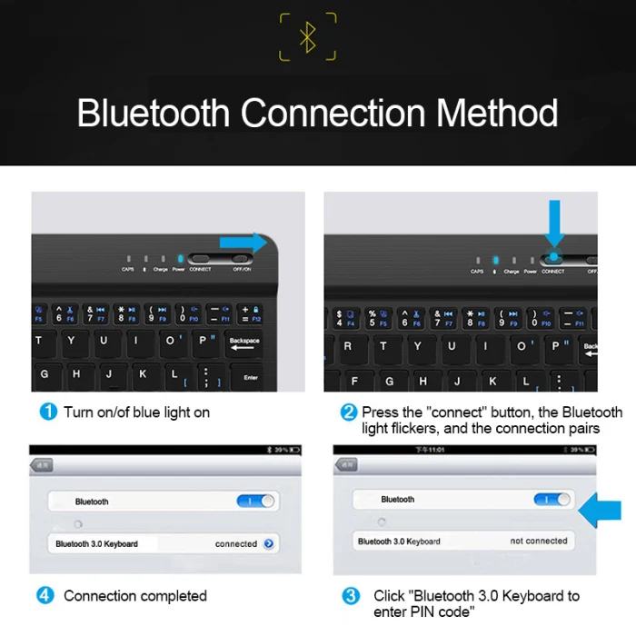 10.1in bluetooth-клавиатура с подсветкой ультра легкая тонкая 7 цветов клавиатура для планшетного ноутбука LHB99