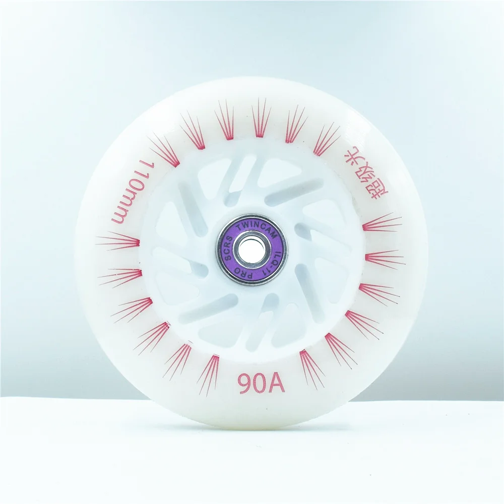 2 piezas 90 100 de 110 de velocidad de la rueda de ILQ-11 608 patinaje teniendo en línea velocidad patines ruedas 90A duradero PU Flash LED brillo neumáticos