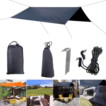

3x3m Awning Waterproof Tarp Tent Shade Ultralight Garden Canopy Sunshade Outdoor Camping Hammock Rain Fly Beach Sun Shelter Pini