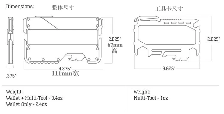 FanFans Hard Warrior DANGO Metal Clamp EDC Wallet Tactical Multifunctional Wallet Clasp Equipment